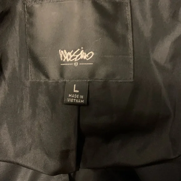 MOSSIMO SUPER NICE SHINY BLACK BUTTON UP LONG SLEEVE LONG COAT - Picture 8 of 9